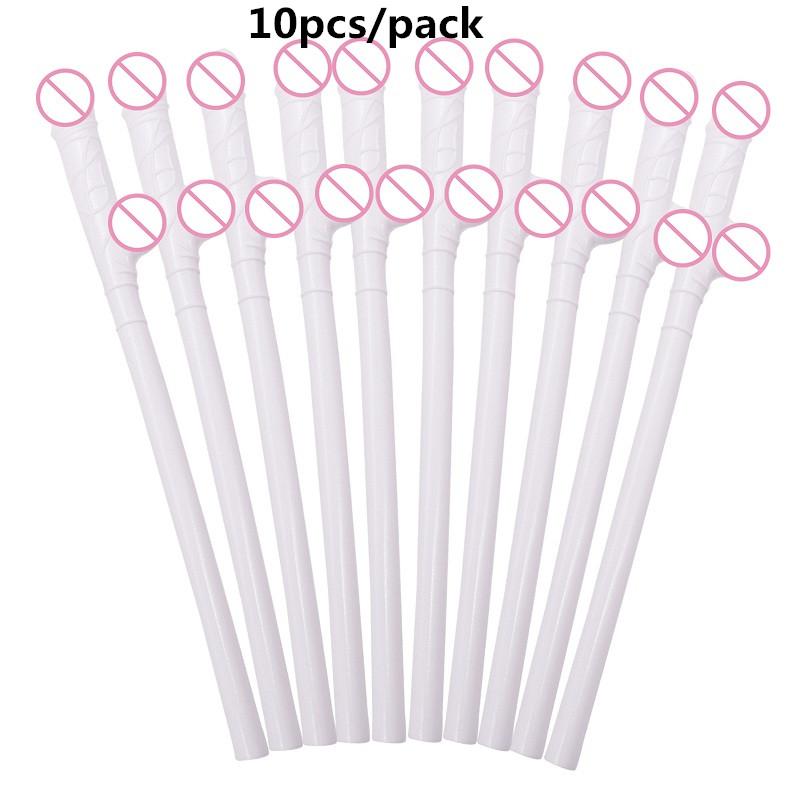 10Pcs Cuticolor Penis Straws Bride Shower Sexy Hen Night Willy Drinking Penis for Bar Bachelorette Party Novelty Nude Straw