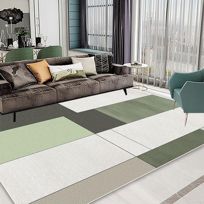 Simple Green Carpets for Living Room Decoration Hong Sofa Area Non-slip Floor Mat Light Luxury Bedroom Cloakroom Rugs Washable