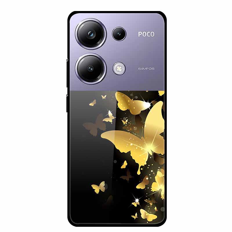 Painting Cover For Poco M6 Pro GlassTempered Glass Case Hard Back Shield for Xiaomi Poco M 6 Pro 6.67" Colourful Phone Fundas