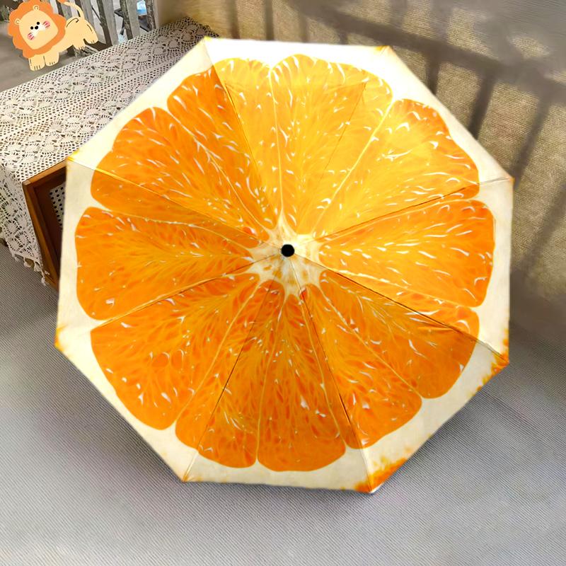 1PC Food theme Umbrella Portable Folding Umbrella Iron Frame Hole Bone Structure Outdoor Home Umbrella A1