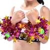 2Pcs Wrist Flower with Star Bell Decor Cheerleading Cheer Elastic Band Bracelet Holiday Celebration Metallic Sparkling Wrist Accessory