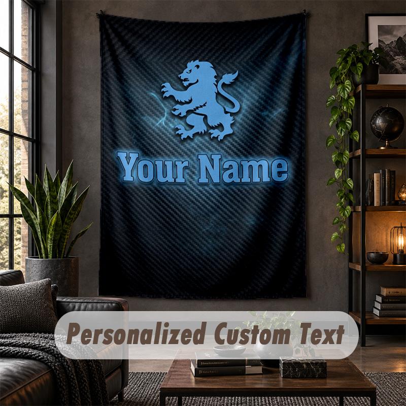 Wall Tapestry Aston Villa Print Custom Name Text Wall Hanging Home Decor