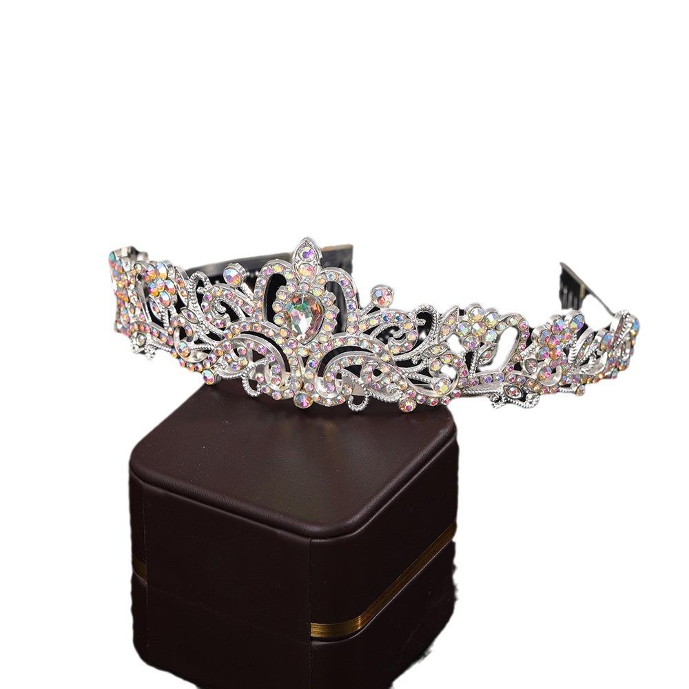 Bride's Crown Headwear Alloy Rhinestone Hair Band Wedding Crown Birthday Hair Accessory Style Headband Accessory