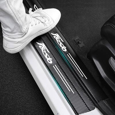 Car Sticker Carbon Fiber Decorative Strip Car Door Sill for Ford Fiesta Auto