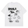 Schneckenarten Vintage 90er Y2K Grafik T-Shirt Herren Damen Ästhetisches Lockeres T-Shirt Kurzärmlig Baumwolle Hiphop Übergroße T-Shirts