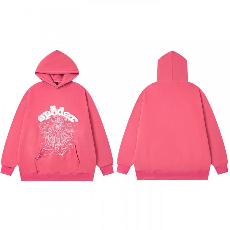 Sp5der Spider Web Foam Print Fleece Hoodie Loose Fit Hip Hop Sweatshirt Men Women
