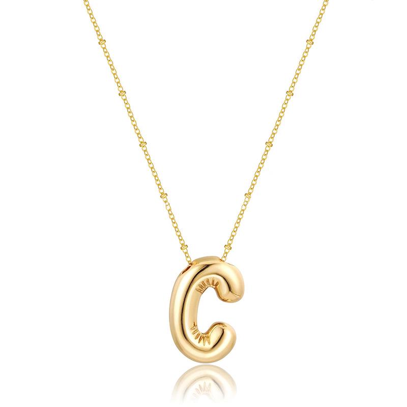 Glossy Titanium Steel Alphabet Necklace for Women - Non-fading, High-grade Letter Pendant On Clavicle Chain