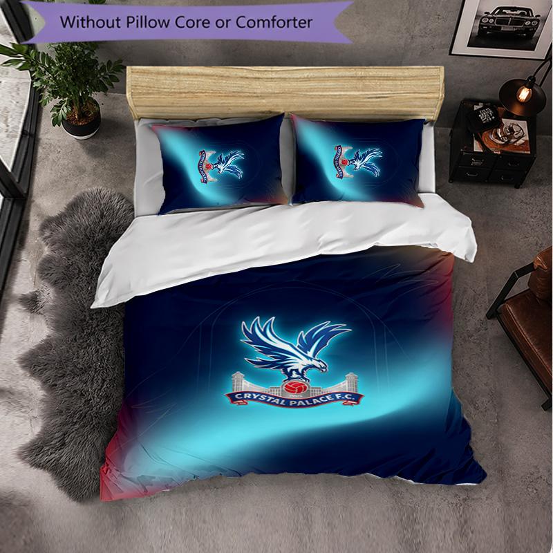 Set Biancheria da Letto Calcio Crystal Palace 3 Pezzi Morbido Copripiumino con Federe Set Decorazione Camera da Letto per la Casa