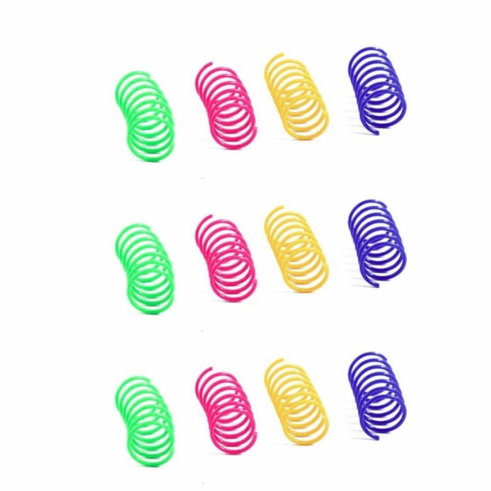 12pcs/set Bite Resistant Cat Spring Toy Colorful Interactive Cat Toy Training Tool