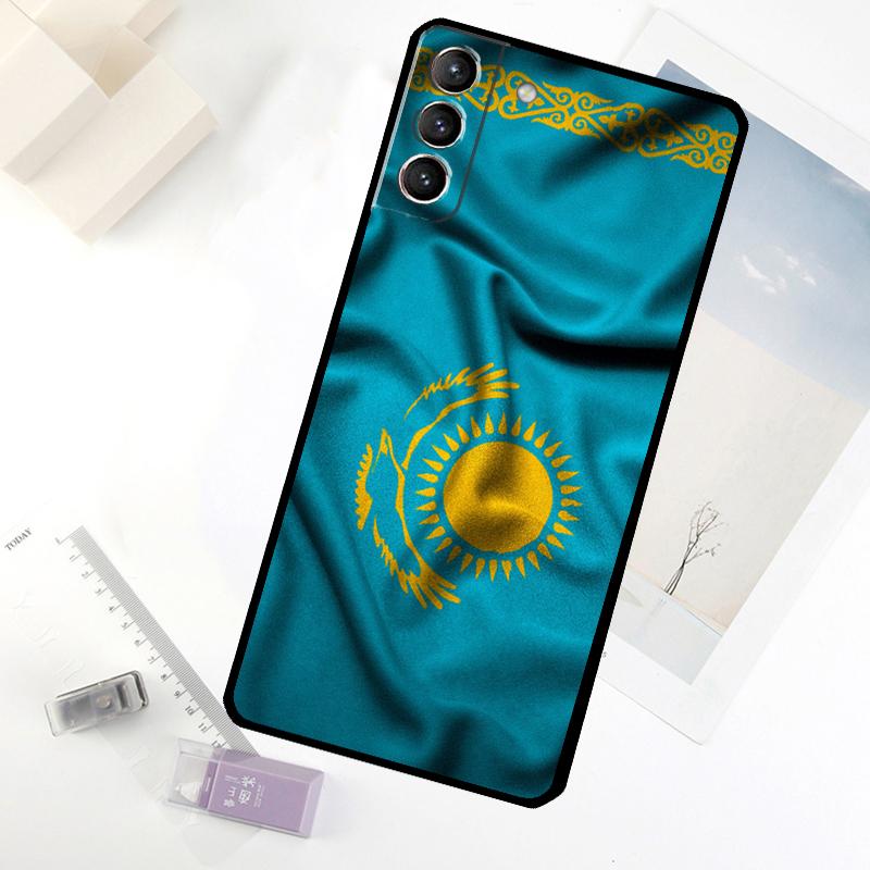 Kazakhstan flag Phone Case For Samsung Galaxy S24 FE S23 Ultra S21 S22 S25 S26 Ultra S10 Plus S20 FE Cover