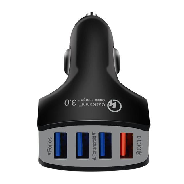 

4 Ports USB QC3.0 Mobile Phone Car Charger Adapter for iPhone Samsung Huawei