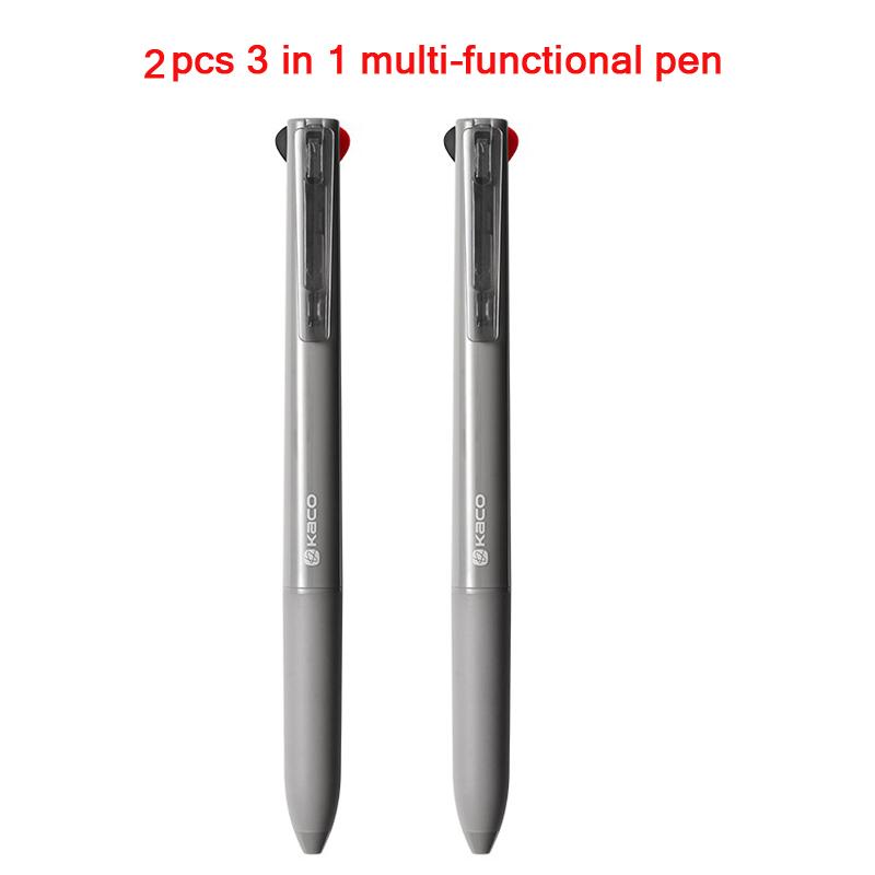 Kaco Easy 3-in-1 Gel Ink Pen,multifunction 0.5mm Mechanical Pencil&ballpoint Canets Smooth Writing School Replace Refill 4colors