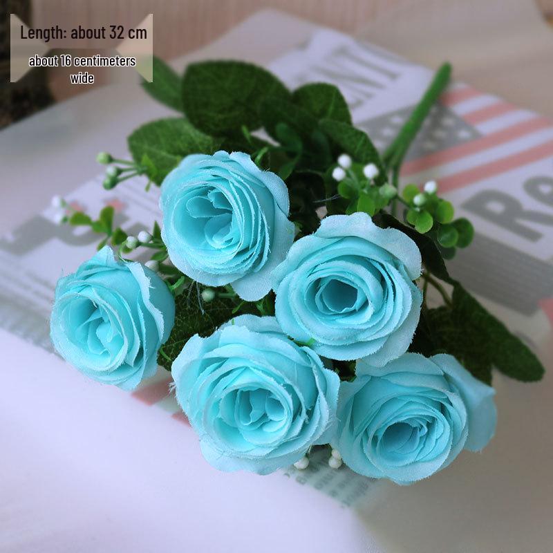 Silk Rose Flower Bouquet: Artificial Flowers for Dining, Bedroom, Living Room Decor and Creative Ornament Figurines.