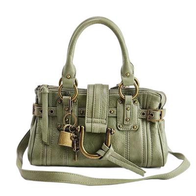 Bolsa Transversal Feminina Y2K Nova Retro Cabeça de Cadeado Liuding para Grande Capacidade no Dia a Dia, Simples e Casual, Bolsa de Mão/Ombro Versátil