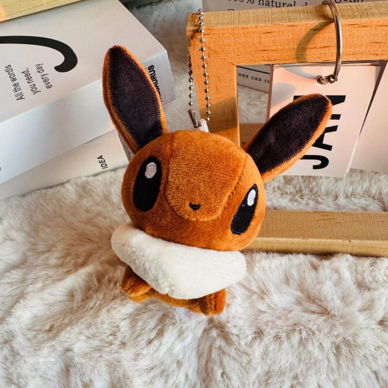 9Pcs/Set Pokemon Eevee Series Plush Toys Keychain Umbreon Sylveon Espeon Vaporeon Duskull Haunter Flareon Collectible Gift