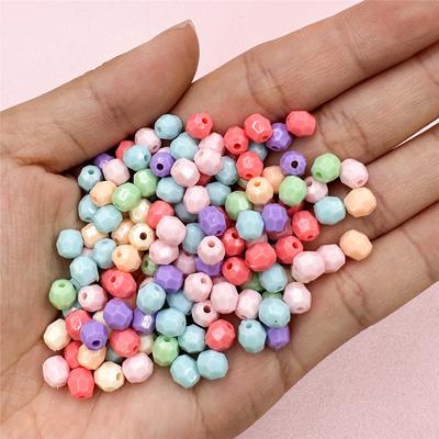 Handgefertigt 100 Stück 5,5*6mm Armband Ovale Perlen Modische Materialien Macaron-Farbe Schmuckherstellung Polyedrisch DIY Ohrringe Facettierte Anhänger Zubehör