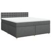 VidaXL Slatted Bed Base with Mattress Dark Grey 180x200cm Fabric 3289074