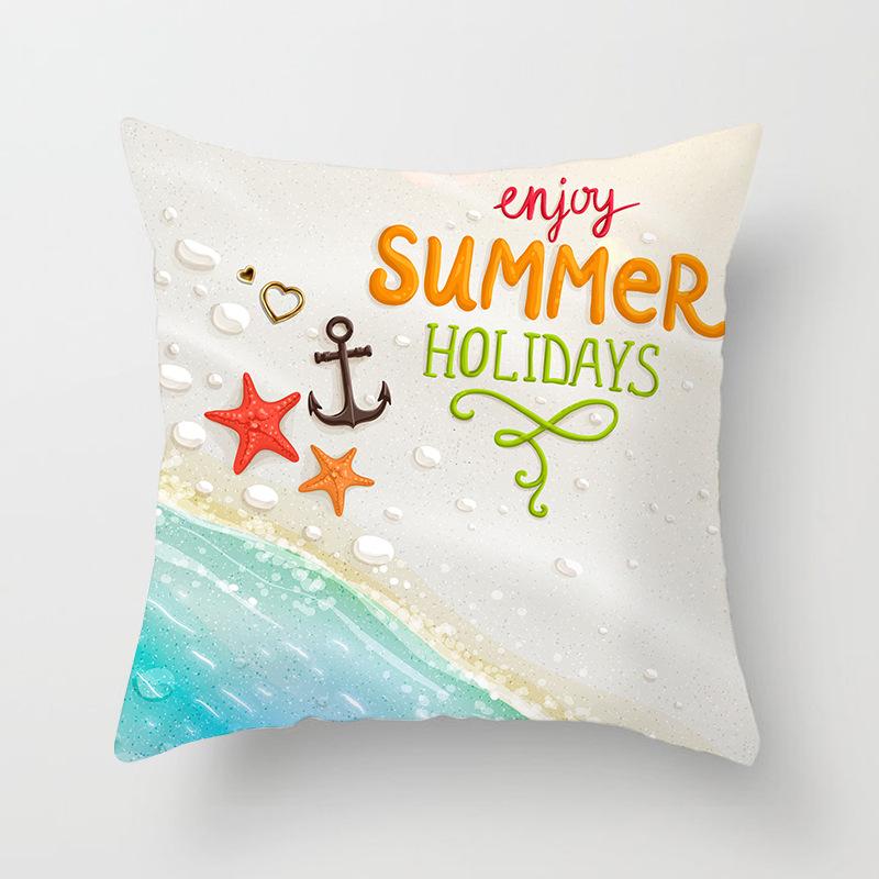 Summer Beach Shell Marine Pattern Pillowcase Home Sofa Pillowcase Cushion Cover
