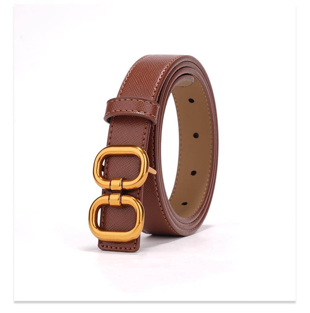 Women's Belt Genuine Leather Fashionable Versatile Jeans New Summer Sweet Design Black Thin Belt