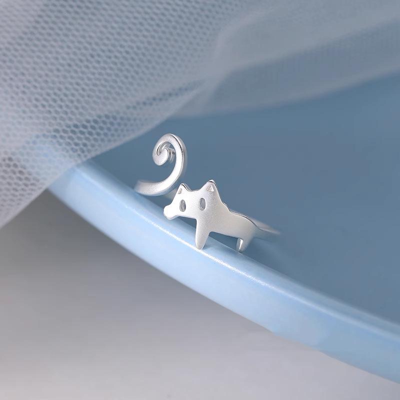Cat Unique Adjustable Ring For Women Elegant Ins Style Copper Jewelry 2023 Spring