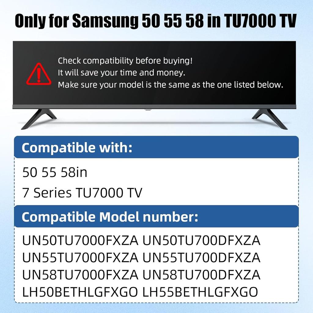 1 Pair tv Stand Feet, Tv Replacement Legs for Samsung Only for UN50TU7000FXZA UN50TU700DFXZA UN55TU7000FXZA UN55TU700DFXZA UN55TU8000FXZA