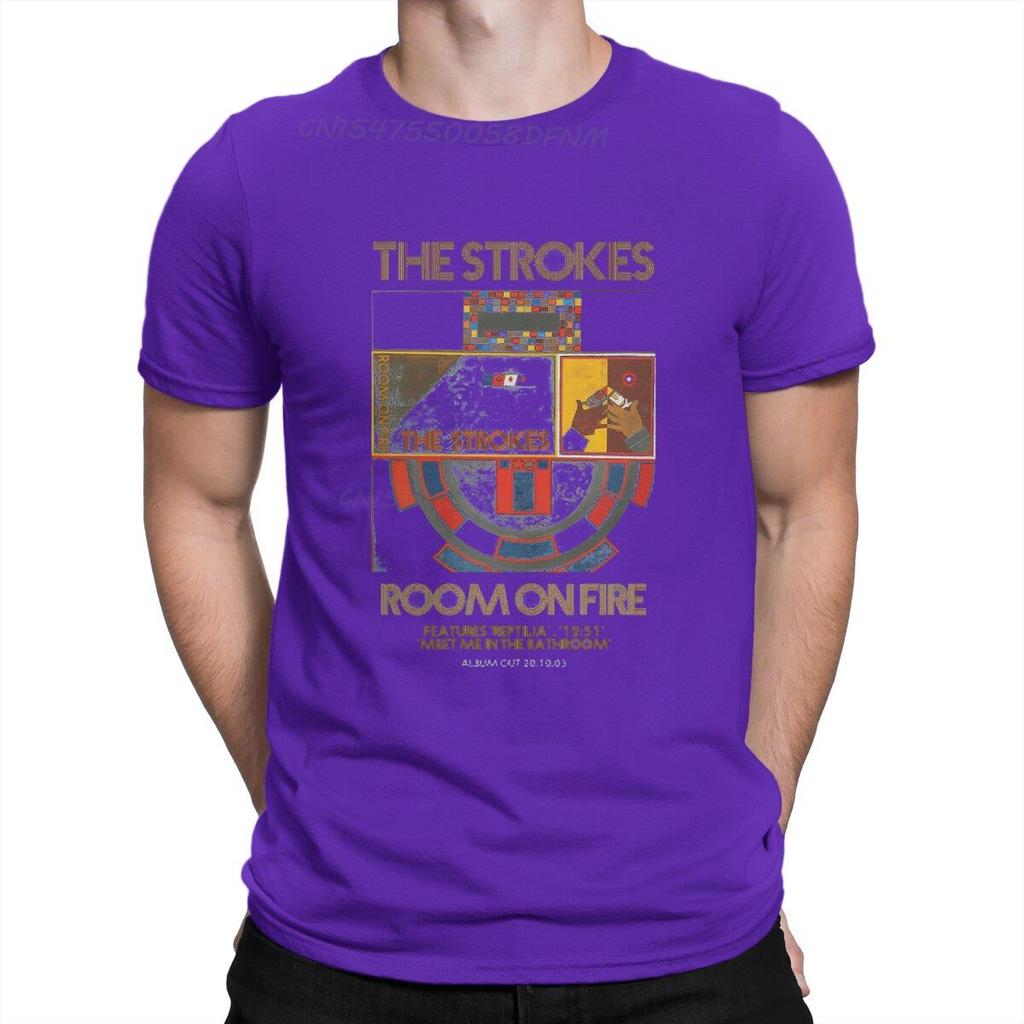 Men's Room T-shirts The Strokes A Word Cotton Men Clothing Male Vintage Men T Shirts Summer Tops Tees Adult Oversized T-Shirts