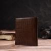 Textured Wallet for Men Made of Genuine Leather with Embossed CANPELLINI 21927 Brown