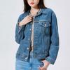 Levis Solid Color Denim Jacket With Turn-Down Collar Women Outerwear Blue 29944-0012