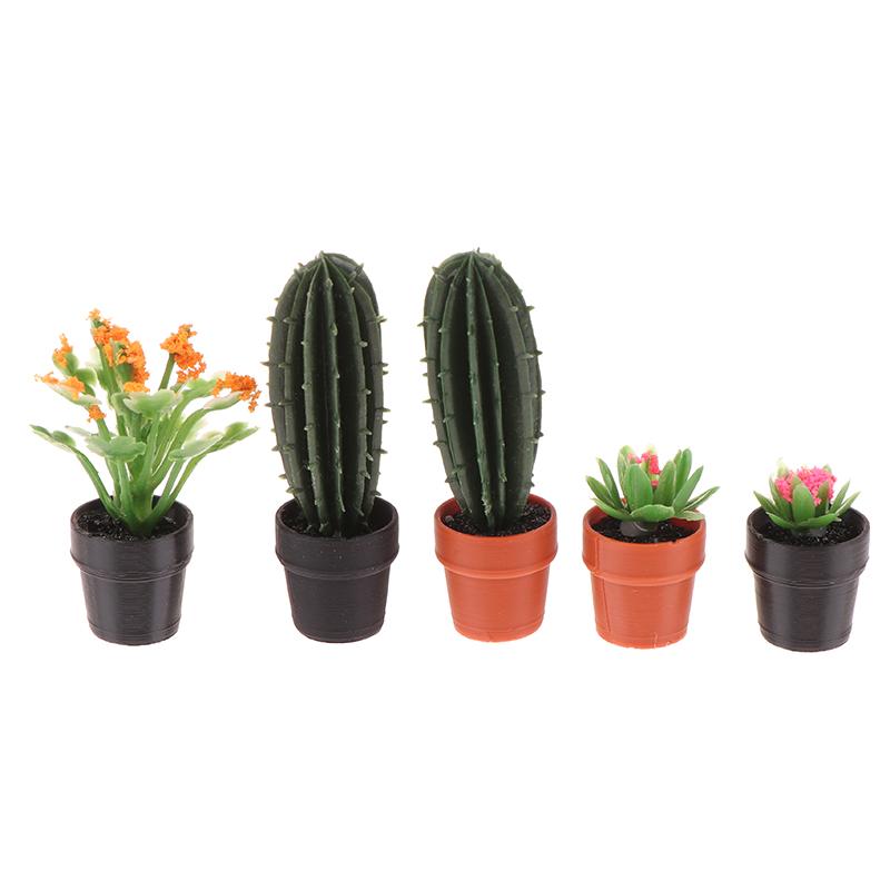 5ks 1:12 Simulační rostlina domečku pro panenky Model v květináči Miniaturní domeček pro panenky Zahrada Domácí ozdoby Dekorace na mikro scénu Hračky