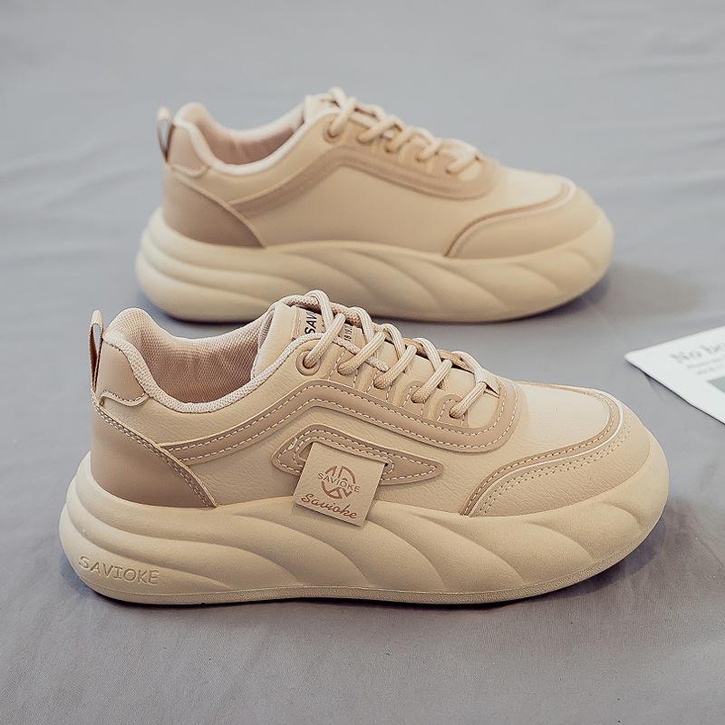 

Весенние новые универсальные женские спортивные и повседневные маленькие белые туфли на толстой подошве, увеличивающие рост, обувь для скейтборда, весна и осень 40 хаки