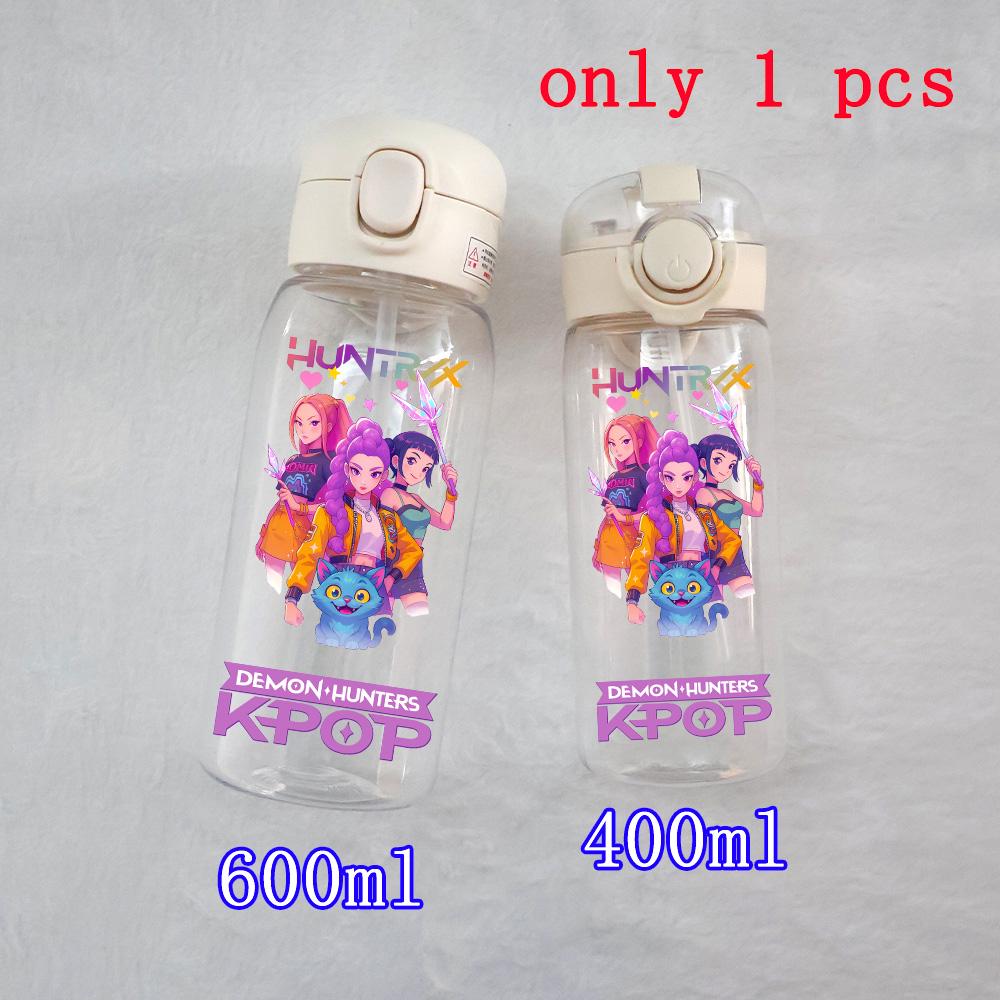 400ML-600ML Animated Movie K-Pop: Demon Hunters HUNTR/X Plastic Large Capacity Water Cup Bottle Gourde Drinking Bottle Gifts