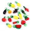 5pcs/lot Vegetables Fruit Glass Charms Pendant Lemon Watermelon Eggplant Grape Pendants For DIY Jewelry Making Necklace Earrings
