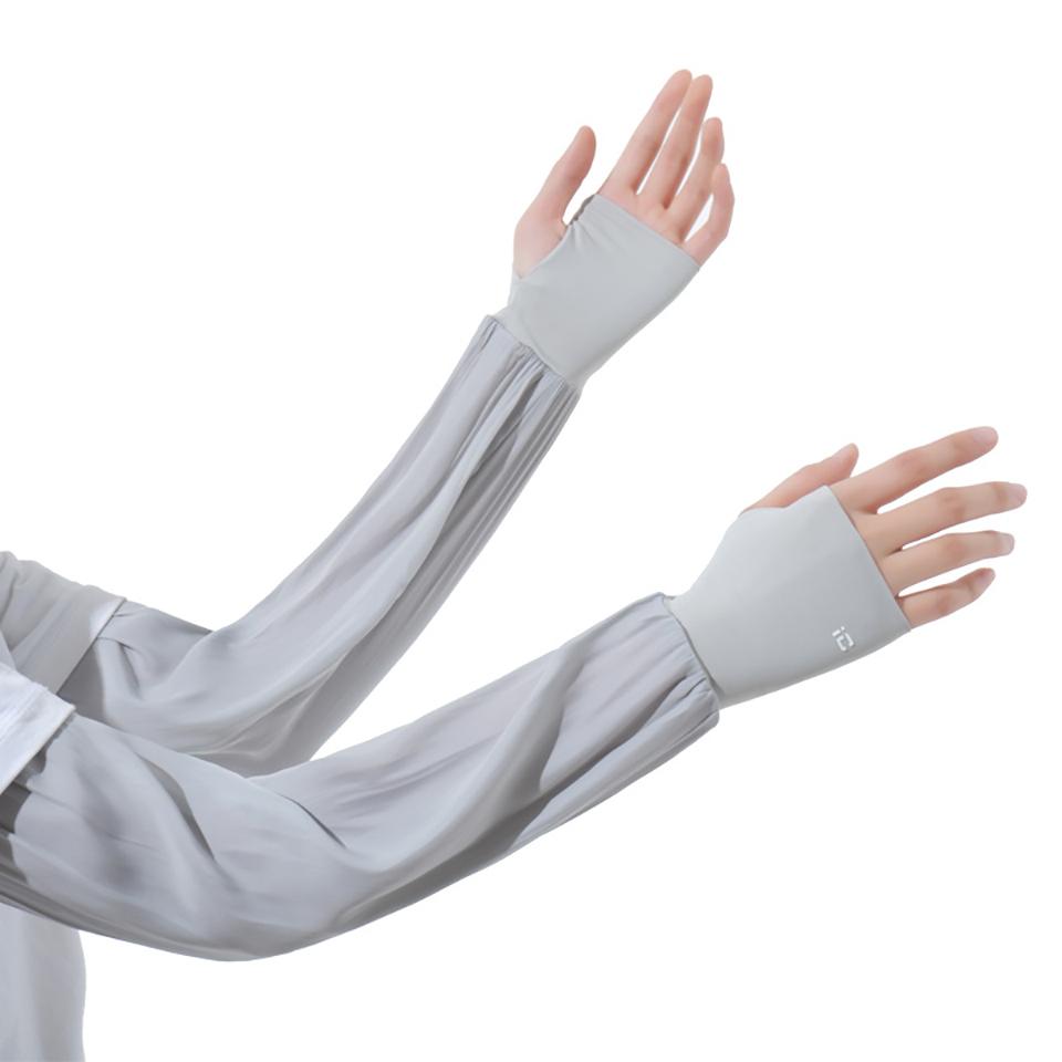 1Pair Summer Sunscreen Sleeve Half Finger Ice Breathable Anti-slip UV Sunscreen Gloves Outdoor Cycling And Driving Unisex
