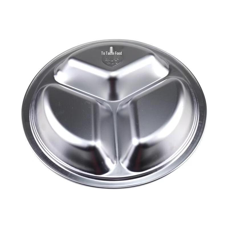 JingJingRS Round 3-Compartment 304 Stainless Steel Kids' Plate