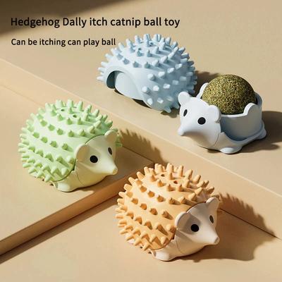 Natural Catnip Ball Hedgehog Styl Cat Toy Scratching Cat Mint Ball Licking and Joyful Cat Self Relaxing Toy Pet Supplies