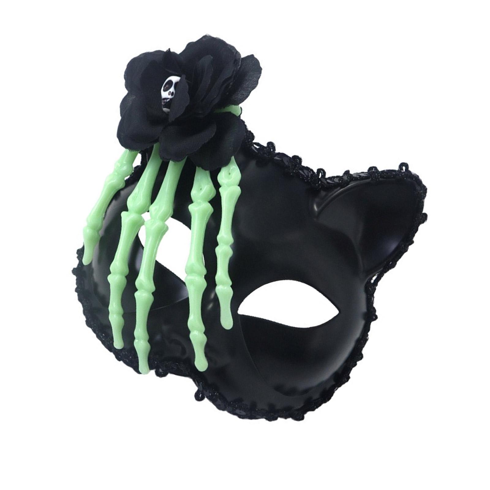 

Halloween Party Mask Masquerade Mask Foxes Mask Half Face Mask Evening Proms Mask Rose Skeletons Mask for Women зелёный