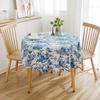 Yimanqiyun Round Cotton Linen Tablecloth with Floral Sketch Print