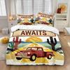 Car Desert Landscape Bedding Set 3piece Duvet Cover Pillowcases Kids Adults Single Twin Queen King Size Bedroom Decor