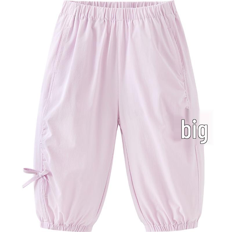 minibala Girls  Summer Quick-Dry Anti-Mosquito Pants with Bow 100