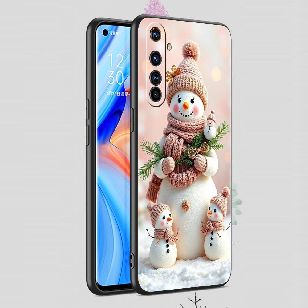 Christmas Snowman Case For Realme C67 C63 C55 C53 C35 C25 C21 GT 2 3 5 6 10 11 12 13 Pro Plus 5G Soft TPU Phone Cover Fundas Bag