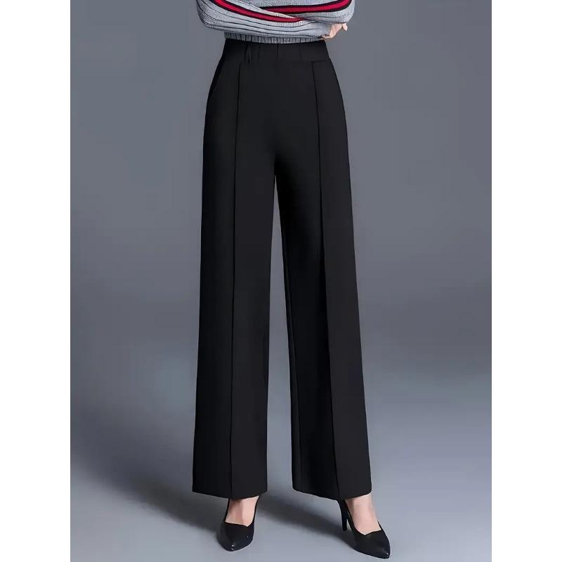 Solid-colored Wide-leg, High-waisted Loose and Slimming Casual Pants for Women In Autumn and Winter