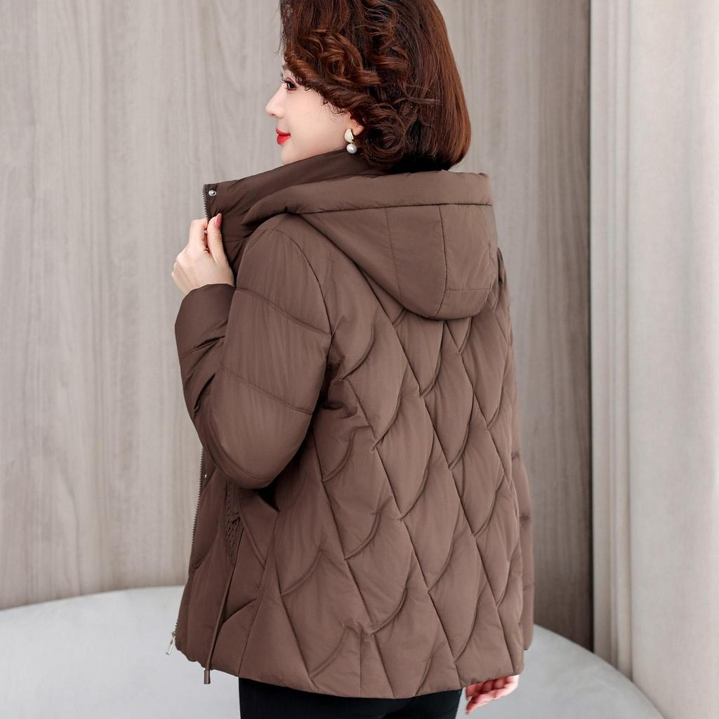Autumn Winter Thicken Warm Parka Women Casual Solid Color Big Pocket Loose Short Hooded Coat Jackets Outwear