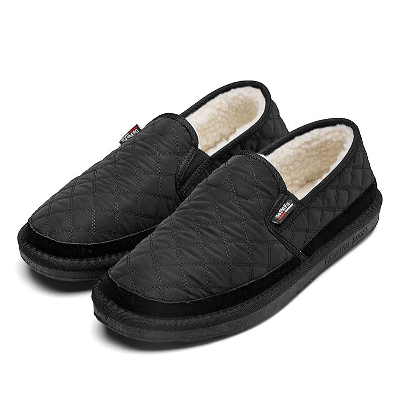 Cloth shoes men's winter velvet thickened warm dad cotton shoes men's soft-soled non-slip beanie shoes