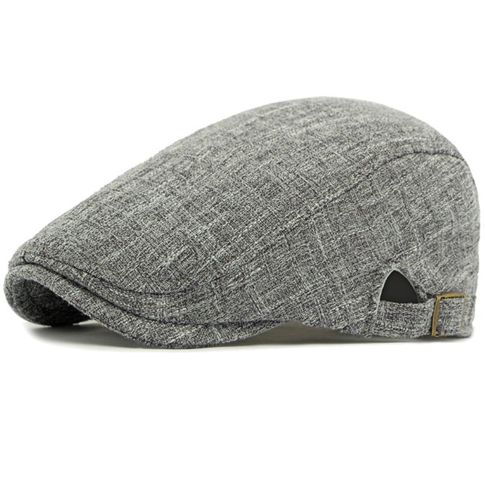 

HT4772 Men Beret Women Spring Summer Hat Breathable Linen Ivy Flat Cap Male Female Artist Painter Beret Hat Adjustable Beret Cap 55-60cm Adjustable