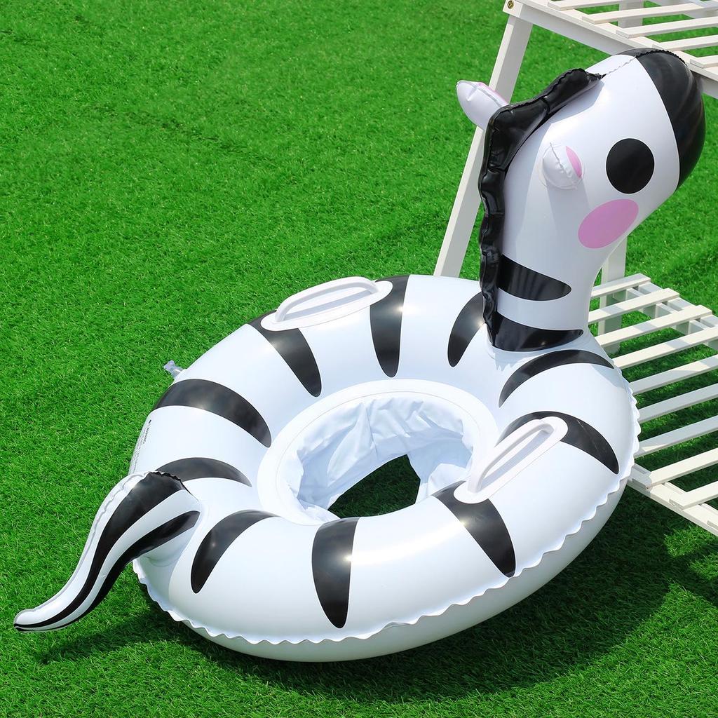 Pogrubione PVC Nadmuchiwane Zwierzęce Kółko do Pływania - Uroczy Wzór Tygrysa i Żółwia dla Dzieci