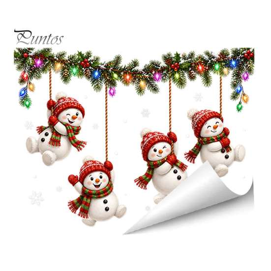 Removable PVC Clings Christmas Static Window Clings, Glass Decals, Snowman Santa Reindeer Nutcracker Seasonal Home Decor with Snowflakes, Reusable