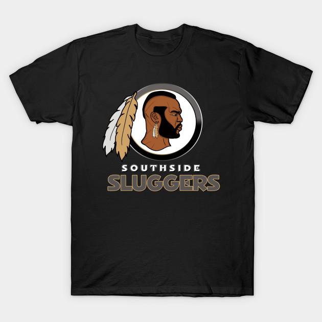 

Men Black Print T-shirt Southside Sluggers No-Cut Transfer Paper Print Cotton Tshirt 4XL