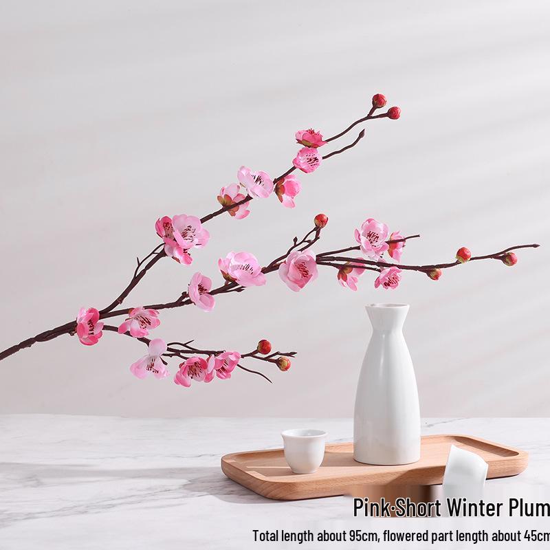 Silk Plum Blossom Simulation Flowers for Home Decor: Perfect for Living Room, TV Cabinet, or Coffee Table Arrangements.
