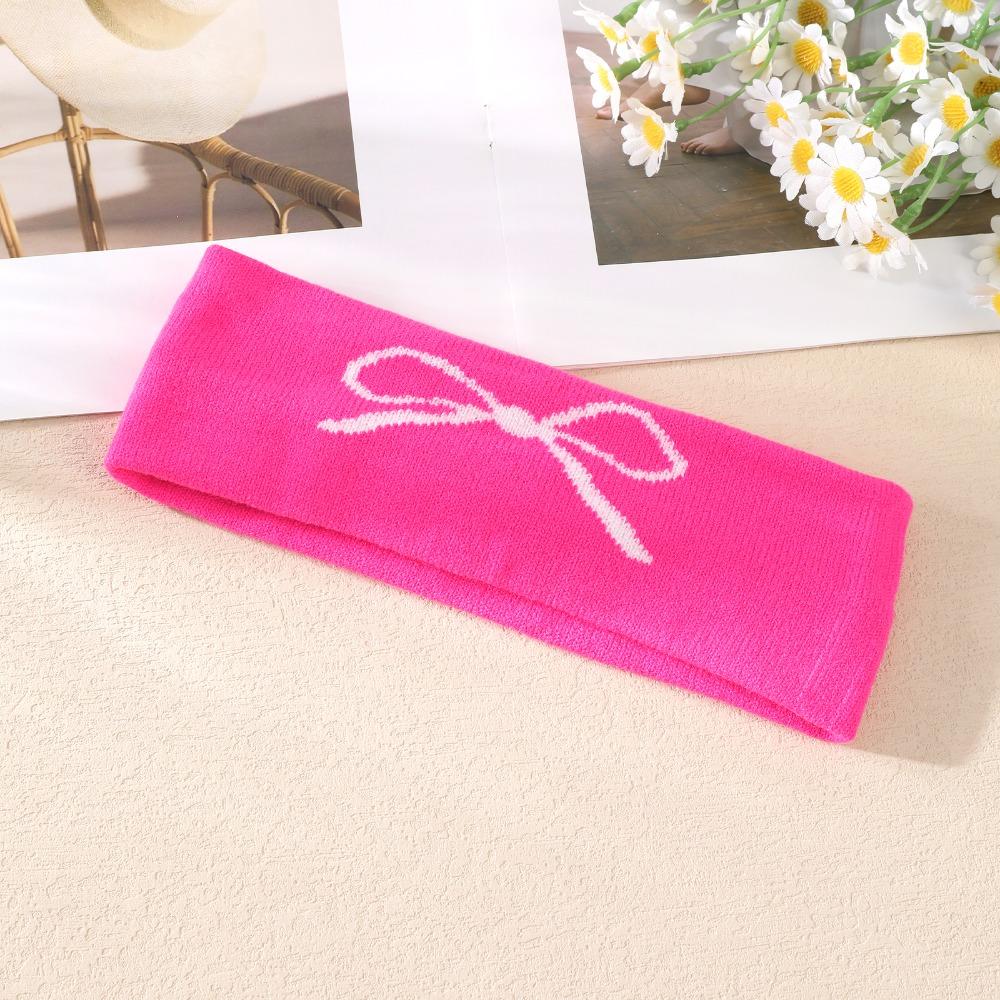 

New Bow Hair Bands Non-Slip Breathable Knitted Hairband Solid Color Stretchable Headwrap Women рожевий червоний колір