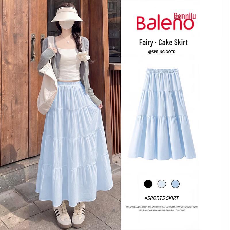 Baleno Women s High-Waist Tiered Midi Skirt One Size